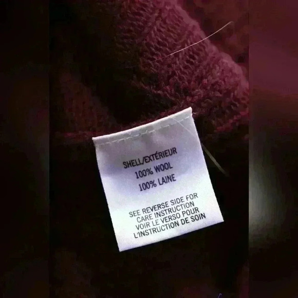 THEYSKENS THEORY Red Burgundy Wool Distressed Bell Sleeve 3/4 Length Dress - Picture 7 of 10